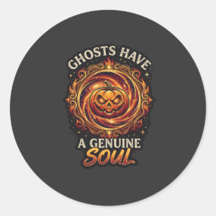 Geesten Hebben Echte Ziel Haloween Pompoen Vuur Sw Ronde Sticker