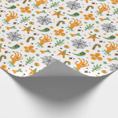 Geesten, schedels en Botten Spooky Halloween Cadeaupapier (Hoek)