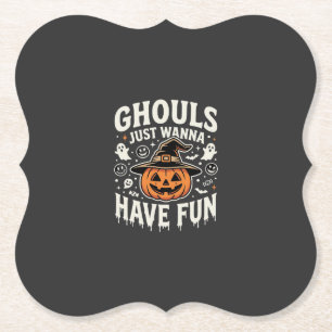 Geesten Willen Gewoon Pret Hebben Halloween Pompoe Kartonnen Onderzetters