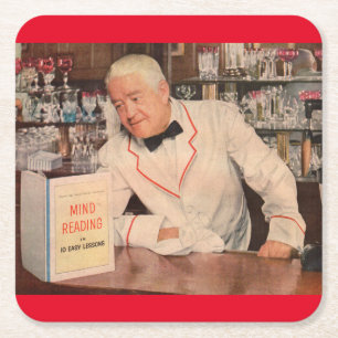 geesteslezing in de bar vierkante kartonnen onderzetter