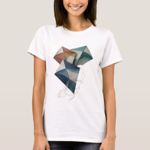 Geestige grijze VLIEGENDE VLIEGER Tekst ontwerp T-shirt