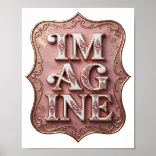 Geestige Roze IM AG INE Tekst Design Poster
