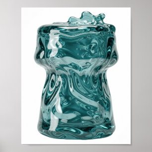 Geestige Zilveren ABSTRACTE KUNST Grafisch ontwerp Poster