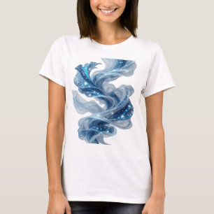 Geestige Zilveren BLAUWE STERREN IN DE RUIMTE 3D-t T-shirt