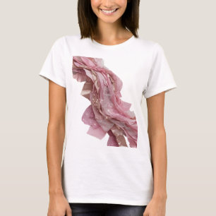 Geestige Zilveren ROZE EN GOUDEN STOF BLOEMEN Ontw T-shirt