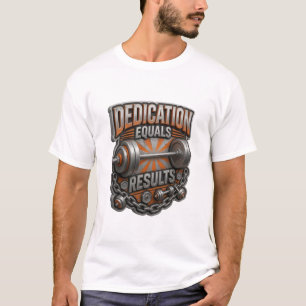 Geestige Zilveren TOEWIJDING LEIDT TOT RESULTATEN T-shirt