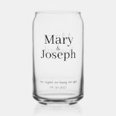  geëtst trouwglas gunst blikvorm glas (Achterkant)