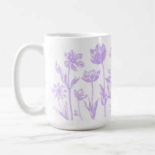 Geëtste bloemen (lavendel) Fine Art Koffiemok