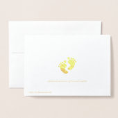 Geëtste Gold Foil Baby Feet Wenskaarten Folie Kaarten (Met envelop)