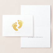 Geëtste Gold Foil Baby Feet Wenskaarten Folie Kaarten (Display)