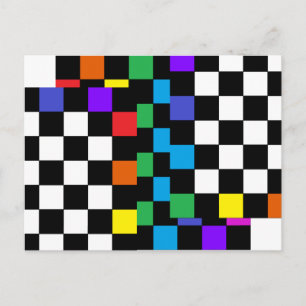 Geëxsorteerd regenboogrek Briefkaart Postmodern