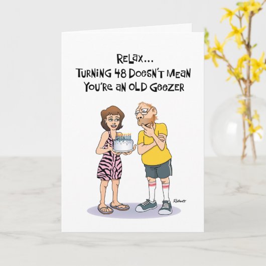 Geezer's 48ste verjaardag kaart (Gele Bloem)