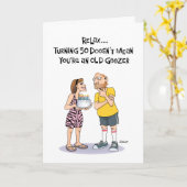 Geezer's 50ste verjaardag kaart (Gele Bloem)