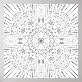Gefacetteerde Steruitbarsting Geometrisch Mandala  Poster