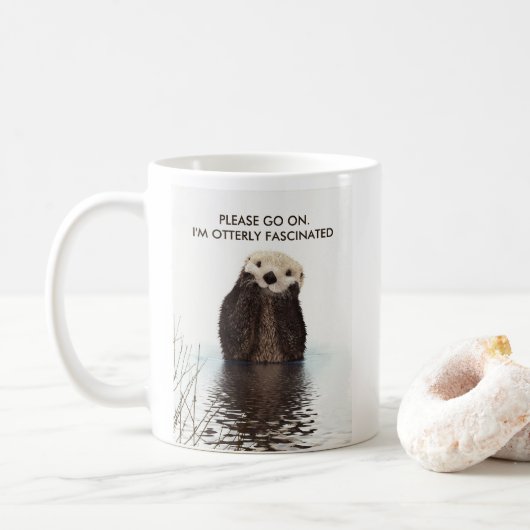 Gefascineerde grappige woordspeling koffiemok (Met donut)