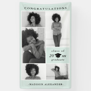 Gefeliciteerd 2019 Afstuderen Mint Photo Collage Spandoek