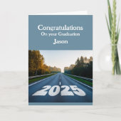 Gefeliciteerd 2025 Custom Name Afstuderen Kaart (Voorkant)