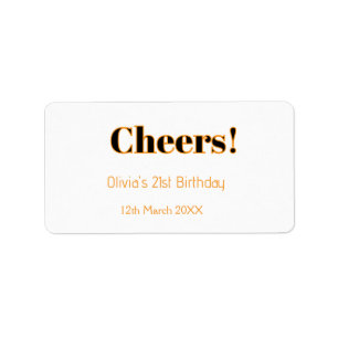 Gefeliciteerd 21e verjaardag voeg naam datum toe e etiket