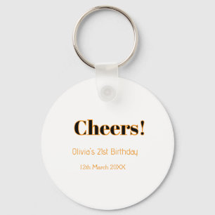 Gefeliciteerd 21e verjaardag voeg naam datum toe e sleutelhanger
