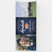 Gefeliciteerd 2 Photo Navy Blue White Copper Afstu Spandoek (Verticaal)
