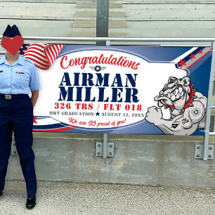 Gefeliciteerd 326 Bulldog AirForce Afstuderen Spandoek