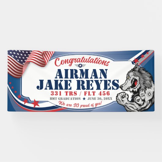 Gefeliciteerd 331 Wolfpack Air Force Afstuderen Spandoek (Horizontaal)