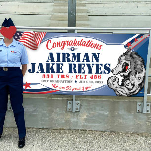 Gefeliciteerd 331 Wolfpack Air Force Afstuderen Spandoek