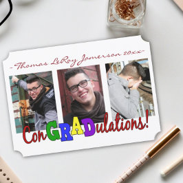 Gefeliciteerd 3 Foto Afstudeerkaart Kaart