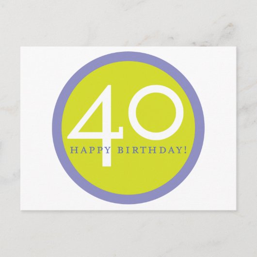 Gefeliciteerd, 40! briefkaart (Voorkant)