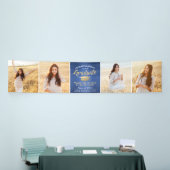 Gefeliciteerd 4 Foto Blue Gold WhiteGraduation Spandoek (Beurs)