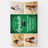 Gefeliciteerd 4 Foto groen wit en zwart Afstuderen Spandoek (Verticaal)