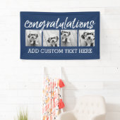 Gefeliciteerd 4 Foto u kunt achtergrond veranderen Spandoek (Insitu)