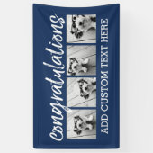 Gefeliciteerd 4 Foto u kunt achtergrond veranderen Spandoek (Verticaal)