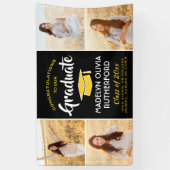 Gefeliciteerd 4 Foto zwart Gold geel Afstuderen Spandoek (Verticaal)