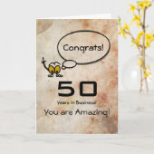 Gefeliciteerd 50 jaar in het bedrijfsleven kaart (Gele Bloem)