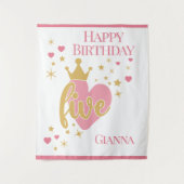 Gefeliciteerd 5e verjaardag Persoonlijk Wandkleed (Voorkant)