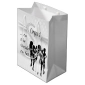 Gefeliciteerd aan de bruid om wit te zijn - medium cadeauzakje (Voorkant Gekanteld)