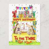 Gefeliciteerd aan de tweeling briefkaart (Voorkant)