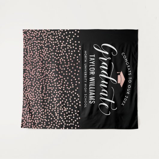 Gefeliciteerd aan onze afgestudeerde Roze Gouden C Wandkleed (Voorkant (horizontaal))