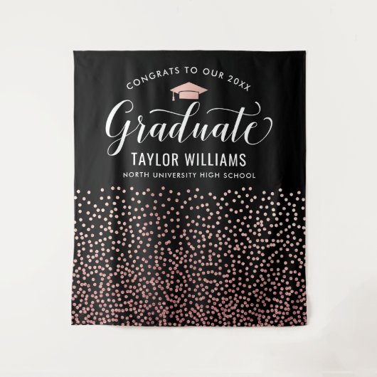 Gefeliciteerd aan onze afgestudeerde Roze Gouden C Wandkleed (Voorkant)