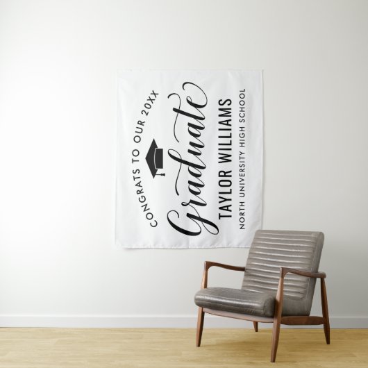 Gefeliciteerd aan onze afgestudeerde witte afstude wandkleed (In situ)