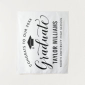 Gefeliciteerd aan onze afgestudeerde witte afstude wandkleed (Voorkant)