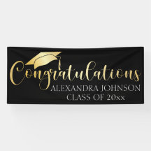 Gefeliciteerd Aangepast Afstuderen Goud Goud