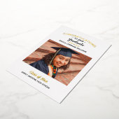 Gefeliciteerd Aangepaste foto Afstuderen Afstudere Folie Uitnodiging (Gedraaid)