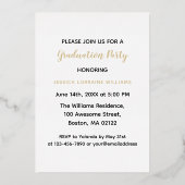 Gefeliciteerd Aangepaste foto Afstuderen Afstudere Folie Uitnodiging (Achterkant)