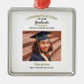 Gefeliciteerd Aangepaste foto Afstuderen Afstudere Metalen Ornament (Voorkant)