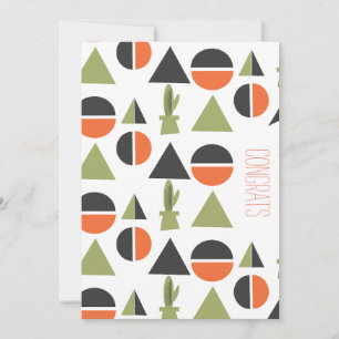 Gefeliciteerd Afgestudeerd Abstracte Cactus Berg Kaart
