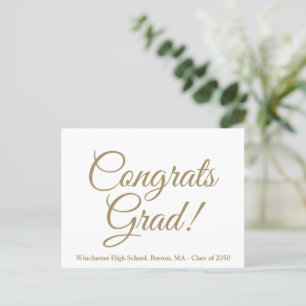 Gefeliciteerd afgestudeerd goud school klas jaar e briefkaart