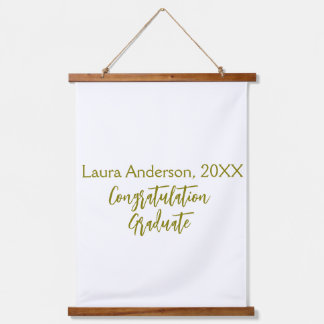 Gefeliciteerd afgestudeerd gouden naam klas 20XX s Hangend Wandkleed