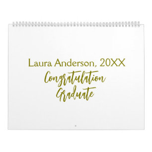 Gefeliciteerd afgestudeerd gouden naam klas 20XX s Kalender